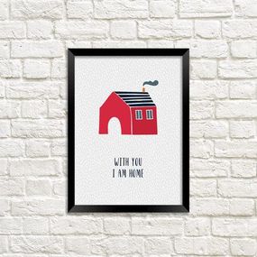 Постер в рамке With you I am home 15x21 см, A5 (MT5_19NG045_BL)
