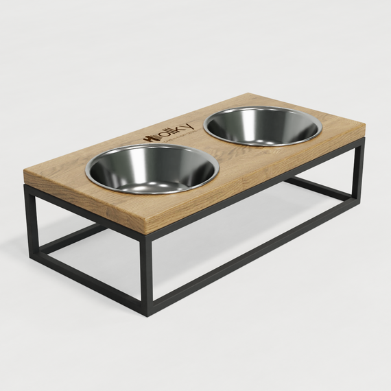 Миски на підставці для середніх собак та великих котів Hollky Base M (2 × 0,95 л) BM-422110-GRNT | Зображення 1
