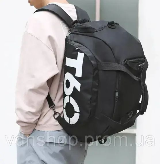 Спортивна сумка для спортивних речей чорного кольору T60 Сумка-рюкзак спортивна на 35 л | Зображення 1