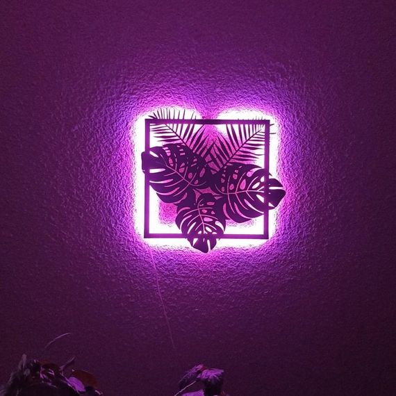 Панно декоративне картина на стіну Фітокартина LED 16 кольорів пульт 400x400 acr-p000019 | Зображення 3