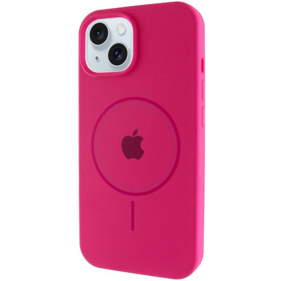 Чохол Silicone Case Full Protective (AA) with MagSafe для Apple iPhone 15 Plus (6.7") Малиновий / Dragon Fruit