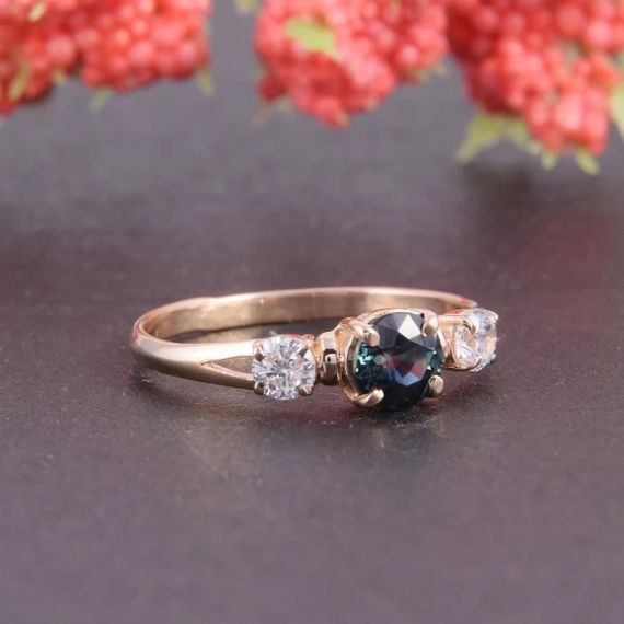 Кольцо из красного золота с топазом London Blue 19 | Зображення 2