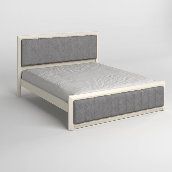 Односпальне дерев&#039;яне ліжко Mebigrand Барселона Б1 Айворі (S0505Y30R)/Аляска 93 (Сірий) 80х200 см (MBG-11883) | Зображення 1