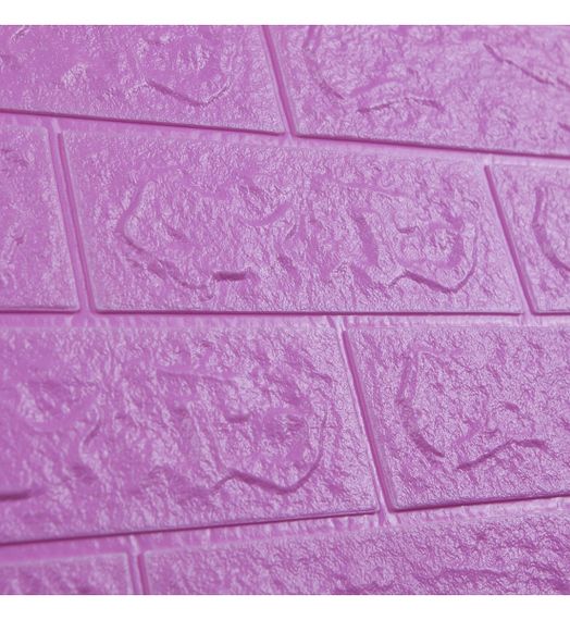 3D панель самоклеюча 700х770х5мм Шпалери під декоративну цеглу Самоклейка 3Д фуксія | Зображення 1