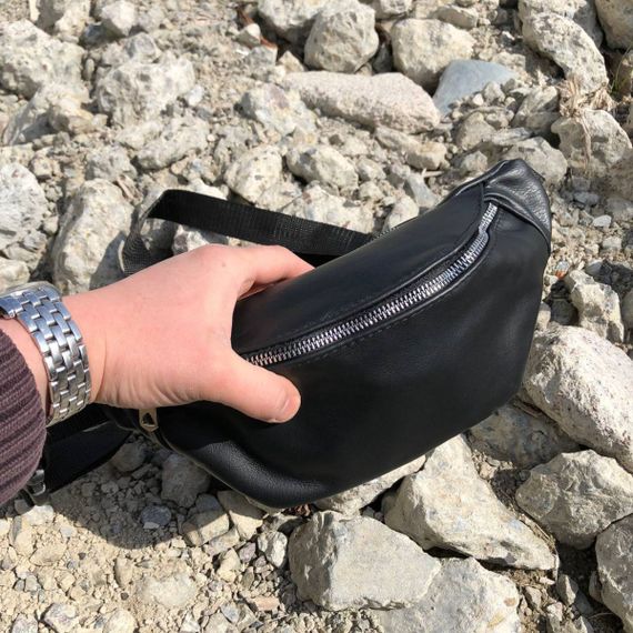 Бананка шкіряна. Сумка на пояс зі шкіри, Універсальна сумка нагрудна, Практична сумка на пояс | Зображення 1