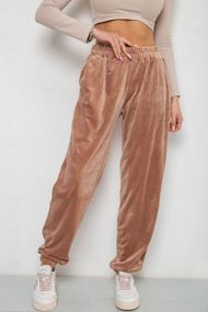 Штани жіночі велюрові, колір бежевий, 238R105