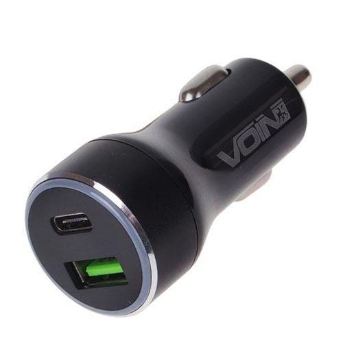 Автомобільний зарядний пристрій VOIN 45W, 1USB QC3.0 18W + 1PD 27W, 12/24V | Зображення 4