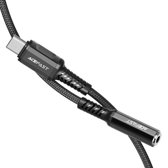 Аудіо кабель Aux Acefast C1-07 (Type-C to AUX 3.5mm) (1m) Black | Зображення 1