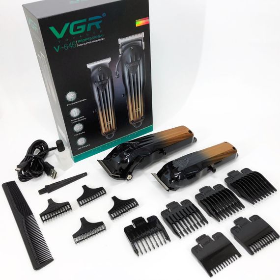 Комплект VGR 2 в 1 V-646 акумуляторна машинка для стрижки та триммер | Зображення 6