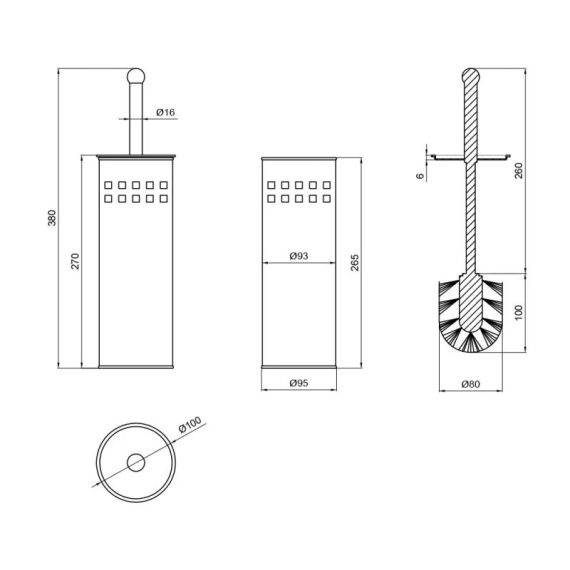 Ёршик напольный Lidz Oreo 0505 (металл) LDORE0505CRM22257 Chrome | Зображення 1