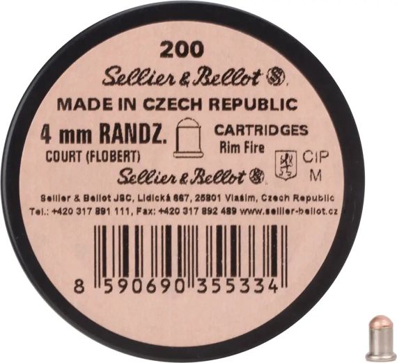 Патрон Флобера Sellier & Bellot Randz Curte кал. 4 mm short. Куля - свинцева кулька плакований міддю. 200 | Зображення 1