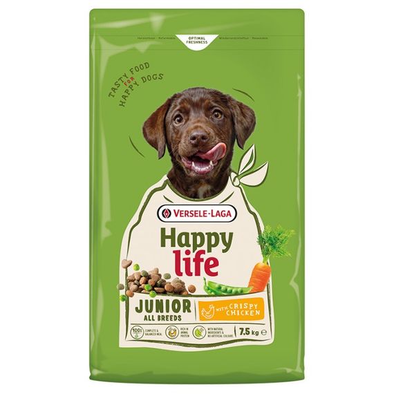 Сухий корм для цуценят з куркою Happy Life Junior with Chicken 7.5 кг
