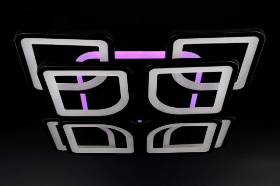 Люстра світлодіодна стельова LED світильник для квартири на стелю лед з пультом 25751 Чорний 11х43х43 см. | Зображення 8