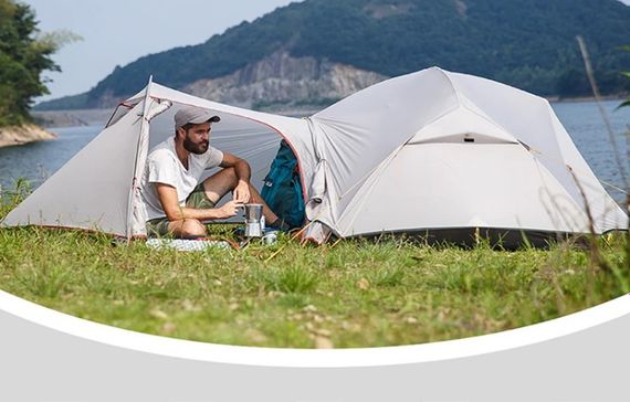 Намет надлегкий двомісний  з футпринтом Naturehike Mongar NH17T007-M, 20D, сiрий | Зображення 2