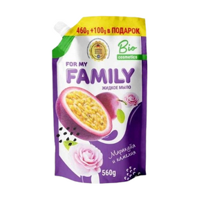 Рідке мило Очищувальна дія 560мл (дой-пак) Маракуйя та камелія For my family