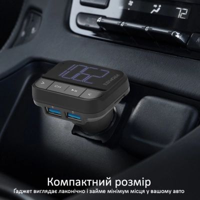 FM модулятор Promate ezfm-2 black AUX/SD/USB Black (ezfm-2.black) | Зображення 6