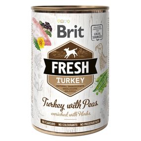 Корм Brit Fresh Dog Turkey вологий з індичкою та горохом для дорослих собак 400 гр