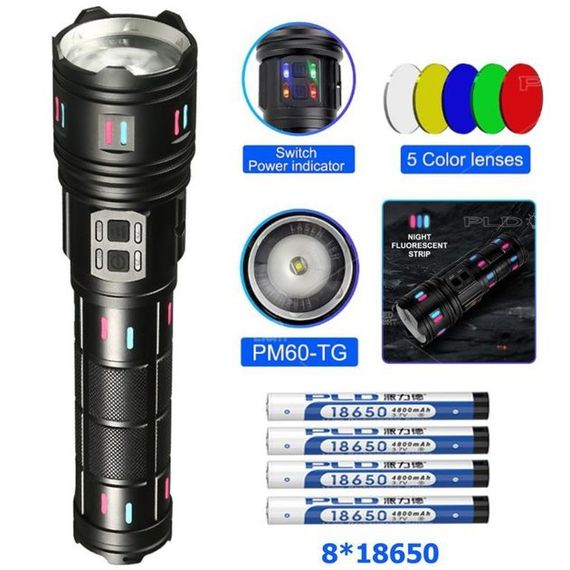 Ліхтар Night Vision Fluorescence AK177-White Laser LED PM60-TG / USB-C / Power Bank / Чорний