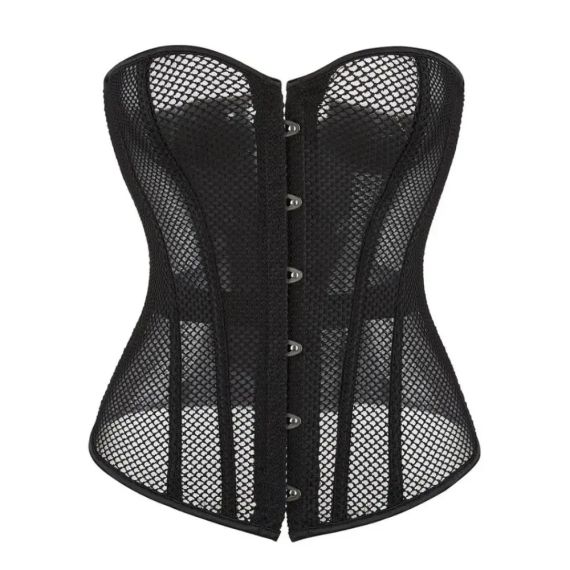Корсет із сітки Star Night Grid Corset з гачками та шнурівкою, чорний, L (без коробки) sexstyle | Зображення 3