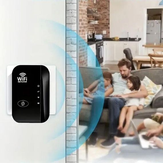 Бездротовий WiFi підсилювач сигналу до 300 Мбіт/с (2,4G), в розетку / Вай фай репітер розширювач сигналу / Ретранслятор | Зображення 5