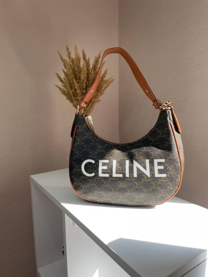 Сумка жіноча  Celine Ava Bag In Triomphe Canvas and Calfskin Tan brown Селін коричнева 072 | Зображення 1