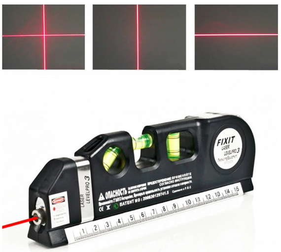 Лазерный уровень со встроенной рулеткой FIXIT Laser Level Pro 3 4в1 рулетка линейка | Зображення 6