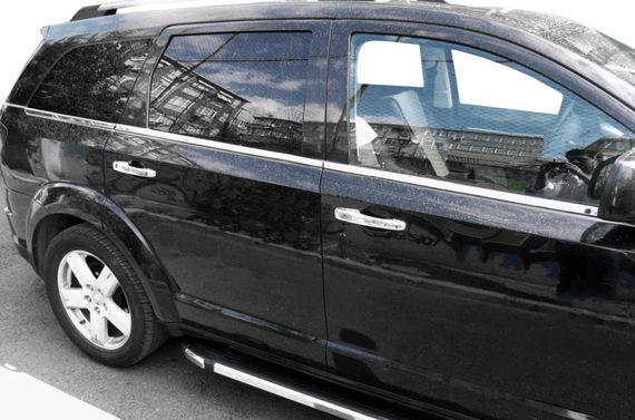 Окантовка стекол (6 шт, нерж.) для Dodge Journey 2008-2024 гг