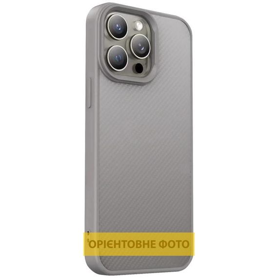 TPU чехол Carbon Protective with Magsafe для Apple iPhone 12 Pro / 12 (6.1") Grey