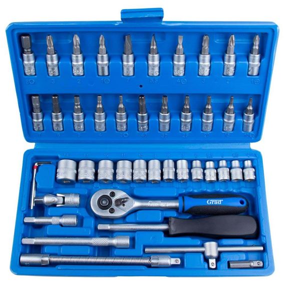 Набір насадок торцевих і біт Grad 1/4" 46 шт Start (6003015) | Зображення 2