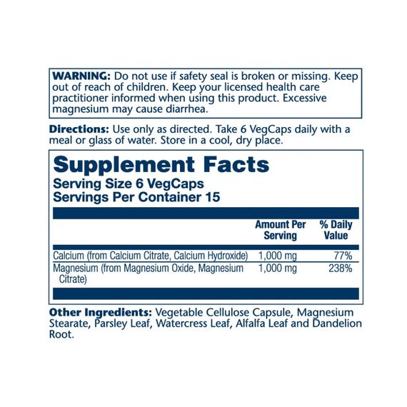 Calcium &amp; Magnesium Citrate  - 90 vcaps | Зображення 1