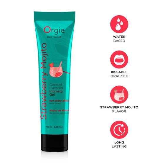 Лубрикант на водній основі Orgie Lube Tube Strawberry Mojito, 100 мл Sex Aura | Зображення 2