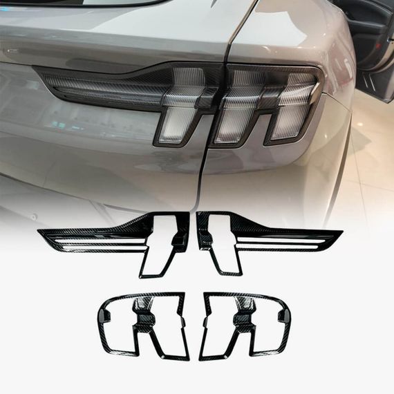 Накладки на задні ліхтарі (Карбон) для Ford Mustang E-mach 2020- рр