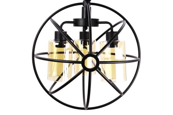 Люстра підвісна LOFT на 3 лампочки 25038 Чорний 50-100х40х40 см. | Зображення 4