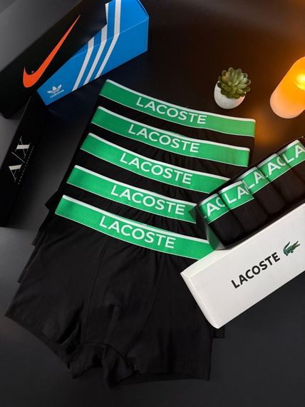 Чоловічий набір трусів 5 шт Lacoste колір чорний | Зображення 1