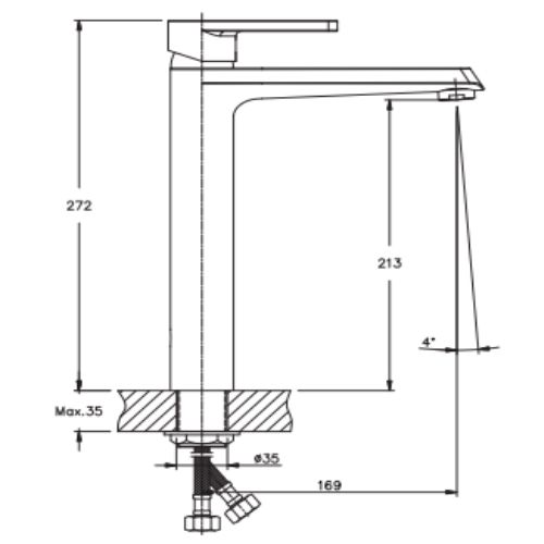 Смеситель для умывальника Haiba GUDINI 001 высокий (HB0838) | Зображення 1