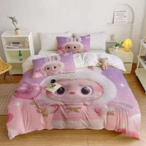 Постельное белье 3D полуторное из микросатина Labubu №11 31619 150х215 см 70х70 см