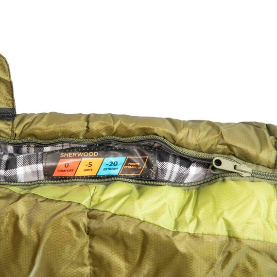 Спальний мішок Tramp Sherwood Regular ковдра лівий dark-olive/grey 220/80, літній спальник туристичний для походу і риболовлі | Зображення 7