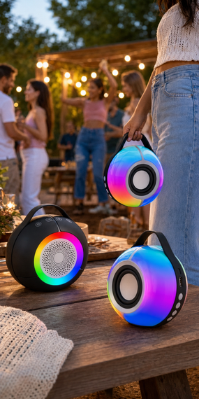 Колонка Bluetooth SY-333 / Акумуляторна колонка з LED підсвічуванням / Акустична колонка переносна | Зображення 2