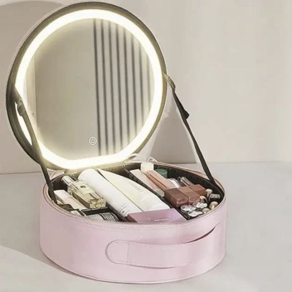 Косметичка-органайзер с LED зеркалом, 29х28х11 см/Дорожная косметичка | Зображення 1