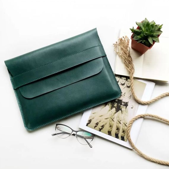 Шкіряний чохол для ноутбука Skin and Skin Sleeve 13.3 Зелений (LC04GR-13) | Зображення 2