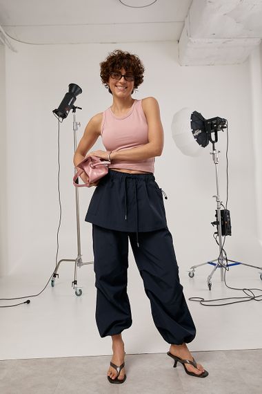 Однотонна базова коротка майка - пудра цвет, ONE SIZE (є розміри) | Зображення 1