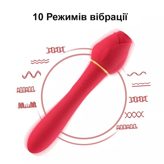 Вібратор "Троянда" з вакуумним кліторальним стимулятором | Зображення 1