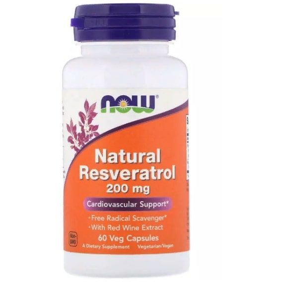 Ресвератрол NOW Foods Natural Resveratrol 200 mg 60 Veg Caps