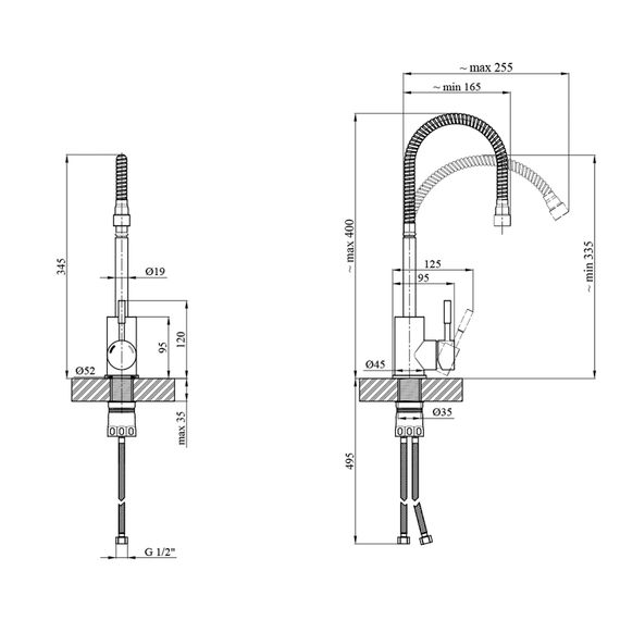 Змішувач для кухні Kroner KRM Edelstahl Klassisch - ESG035-1 (CV023002) | Зображення 1