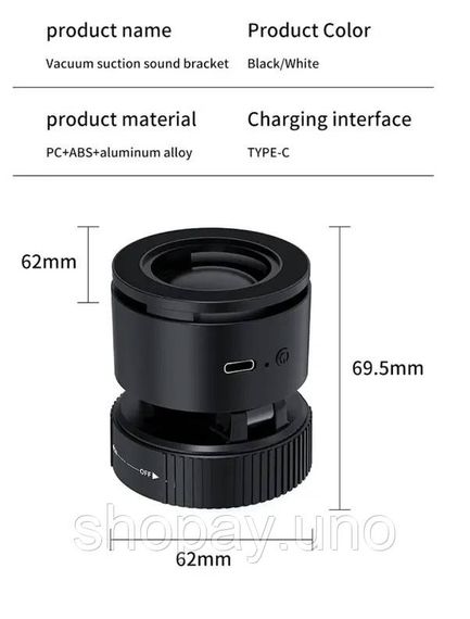 Магнитный держатель A01 для смартфонов и планшетов с Bluetooth-колонкой 3 Вт • Держатель для гаджетов магнитный+колонка | Зображення 3