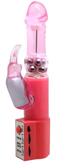 Вібратор із стимулятором клітора та ротацією BAILE - Chrisina PINK Vibration Rotation, BW-004107SY Sex Aura | Зображення 1