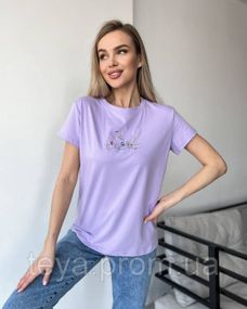 Футболка для жінок колір бузковий розмір M FI_007405