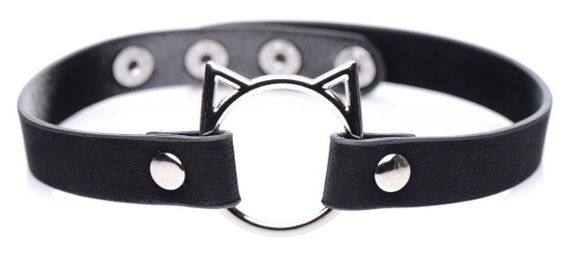 Чокер Master Series Kinky Kitty Ring Slim Choker - Black sexstyle | Зображення 1