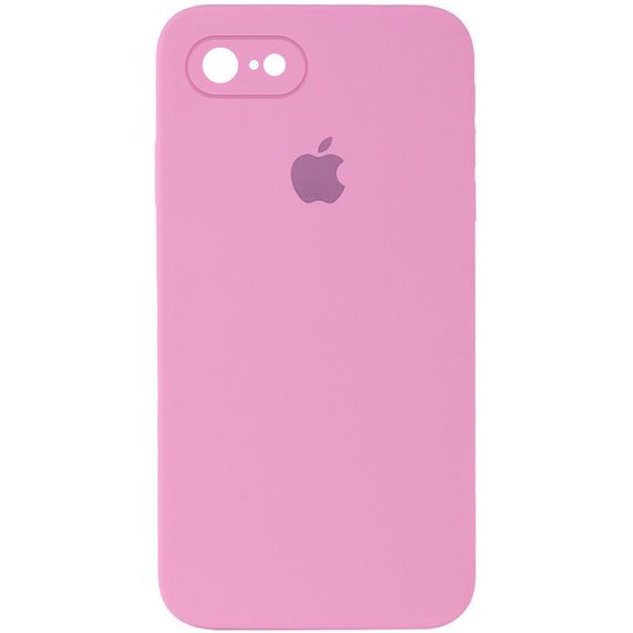 Чехол Silicone Case Square Full Camera Protective (AA) для Apple iPhone 6/6s (4.7") Рожевий/Light pink