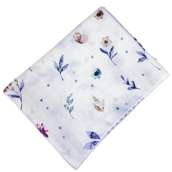 Пелюшка SoundSleep Flowers муслін 80х100 см біла (2800004517485) | Зображення 1
